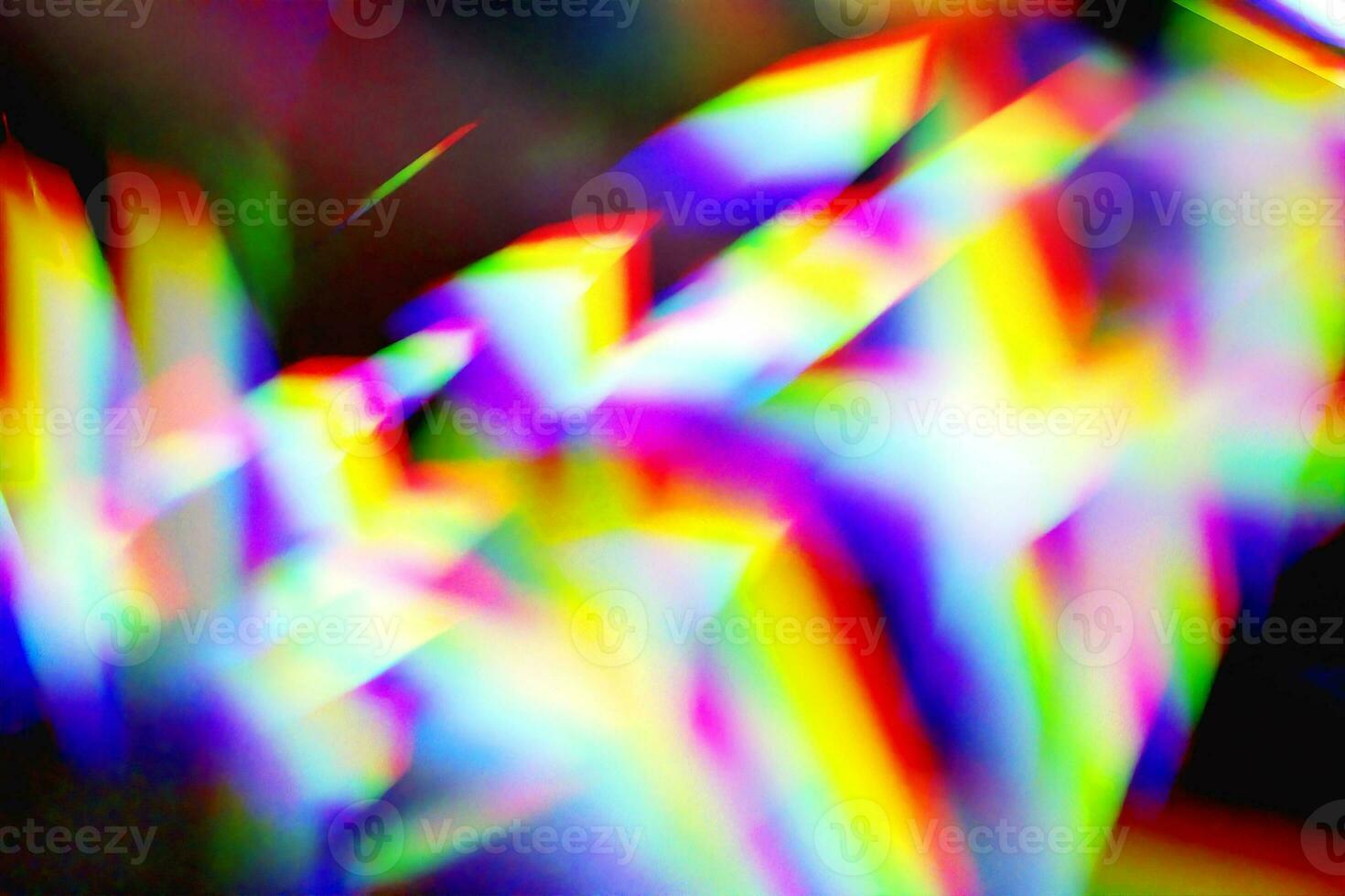 Light rays prism rainbow refraction dark background overlay photo