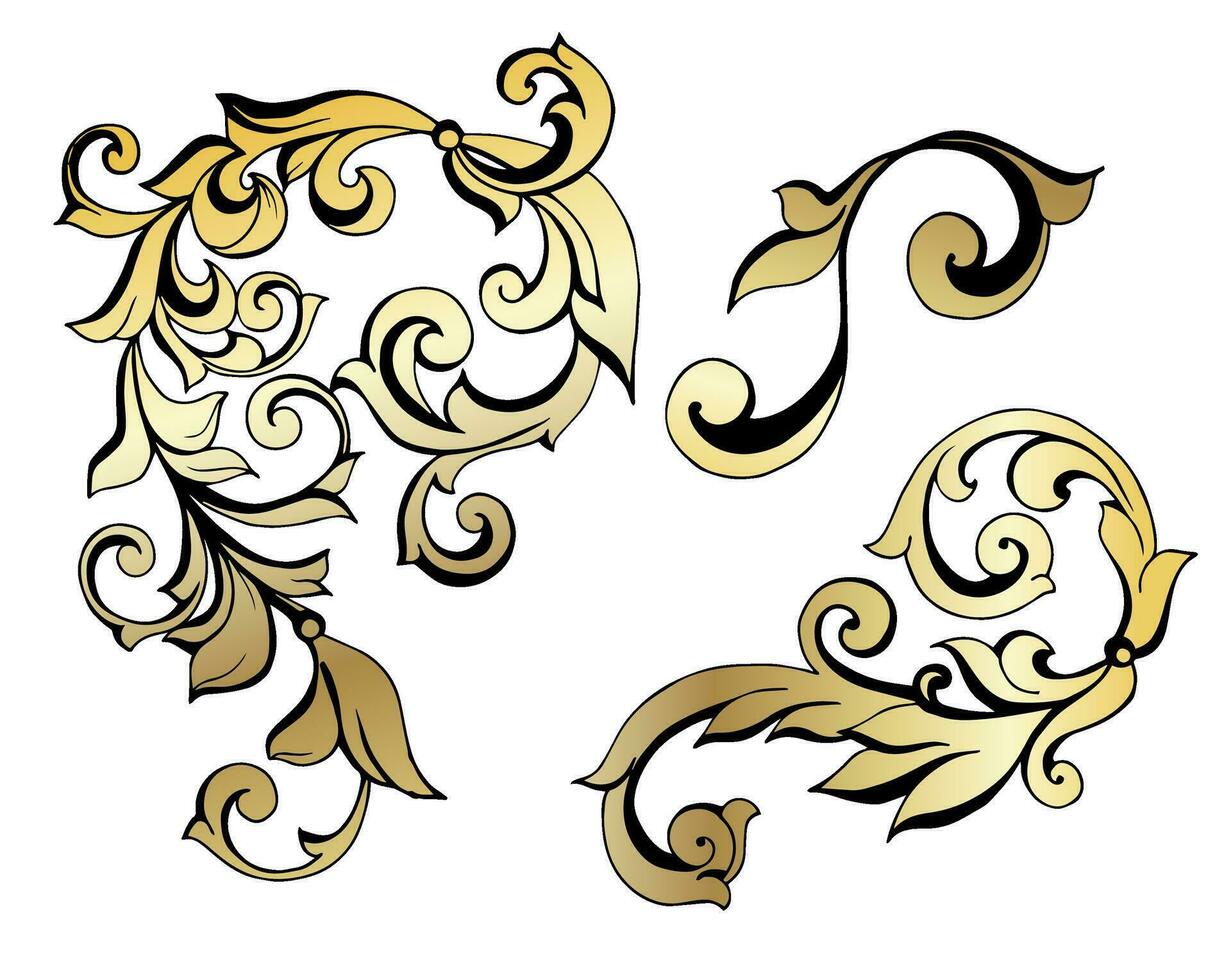 Vector damask vintage baroque scroll ornament swirl. Victorian monogram heraldic shield swirl. Retro floral leaf pattern border foliage antique  acanthus calligraphy engraved tattoo.Tile decor element