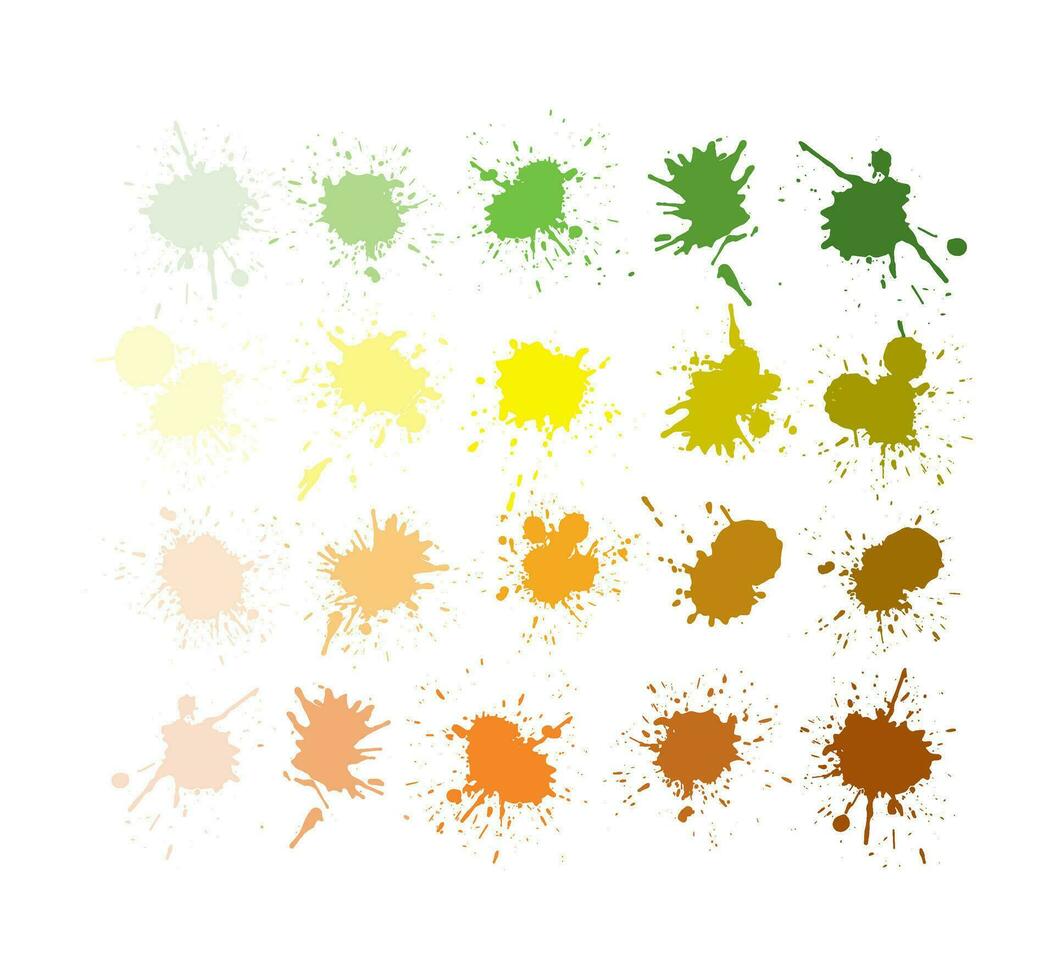 color tinta salpicaduras verde amarillo color paleta. grunge salpicaduras resumen antecedentes. grunge texto pancartas vector