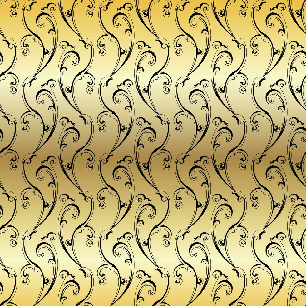 Vector damask vintage baroque scroll ornament swirl. Victorian monogram heraldic shield swirl. Retro floral leaf pattern border foliage antique acanthus calligraphy engraved tattoo. seamless pattern