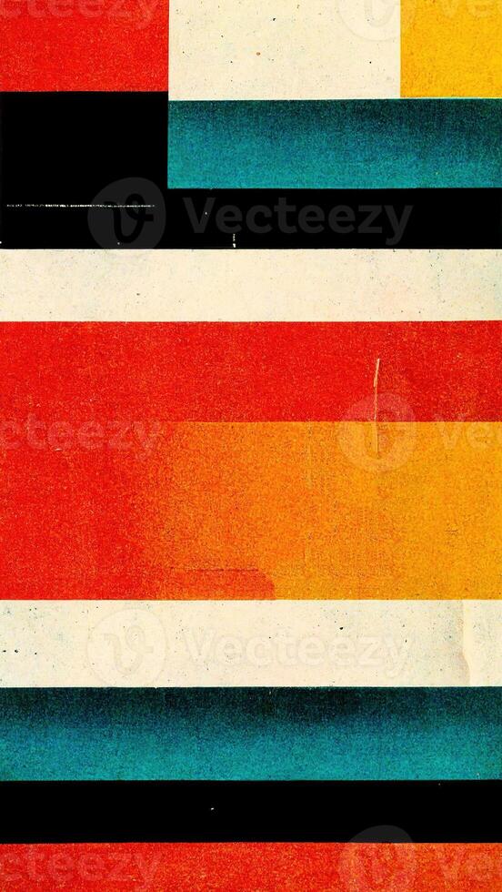 , abstract Bauhaus style background with grainy paper texture. Trendy contemporary minimal 20s geometric design. Digital art, vertical format. photo