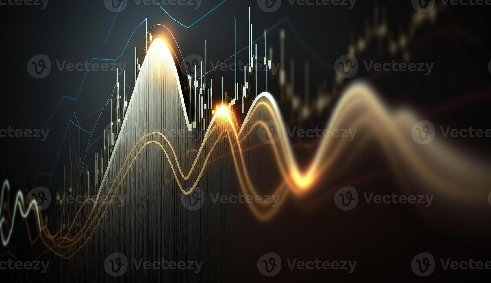 , stock market chart lines, financial graph on technology abstract background represent financial crisis, financial meltdown. Technology concept, trading market concept. photo