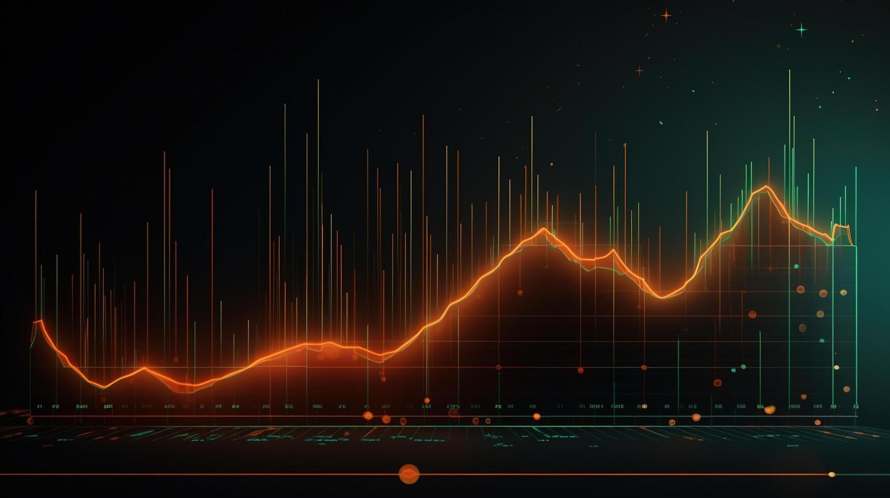 , stock market chart lines, financial graph on technology abstract background represent financial crisis, financial meltdown. Technology concept, trading market concept. photo