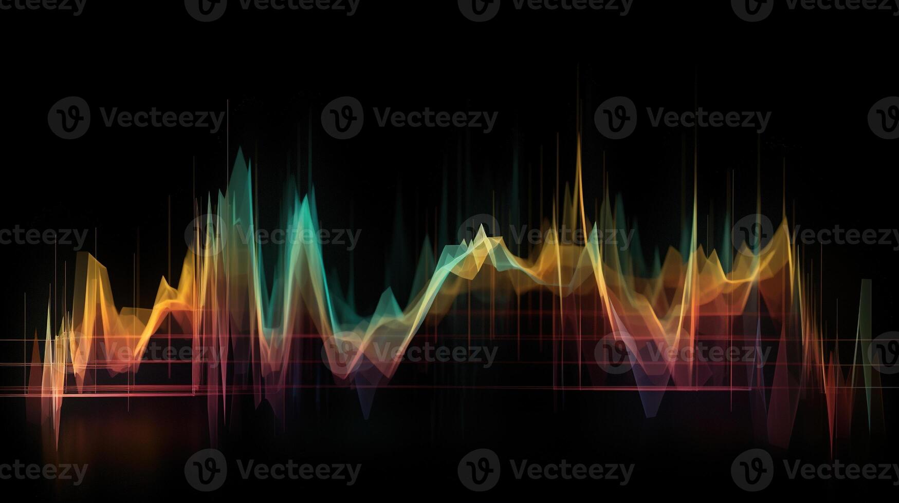 Generative AI, stock market chart lines, financial graph on technology abstract background represent financial crisis, financial meltdown. Technology concept, trading market concept. photo