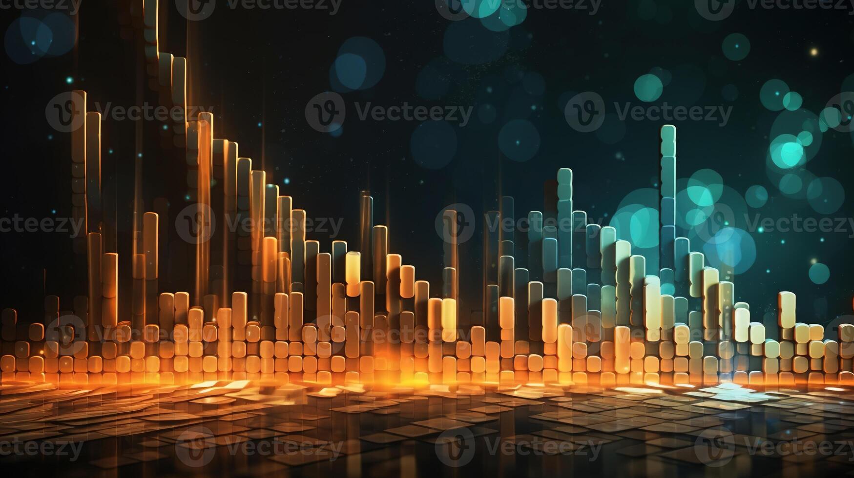 , stock market chart lines, financial graph on technology abstract background represent financial crisis, financial meltdown. Technology concept, trading market concept. photo