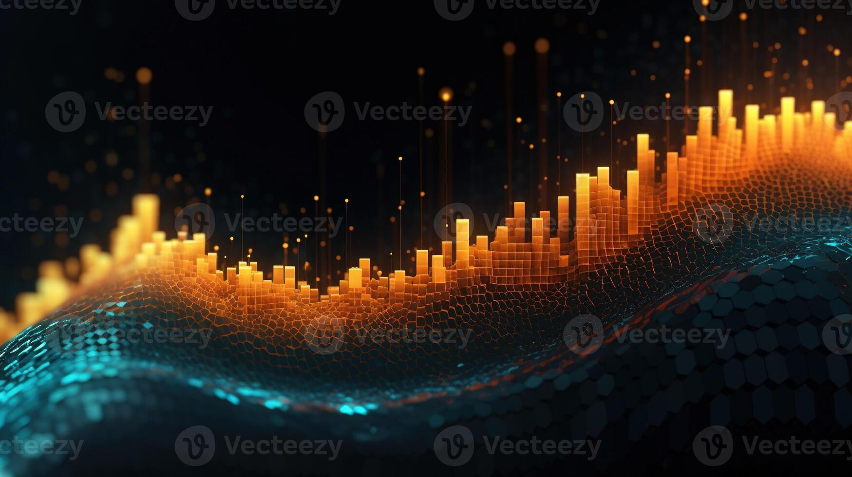 , stock market chart lines, financial graph on technology abstract background represent financial crisis, financial meltdown. Technology concept, trading market concept. photo
