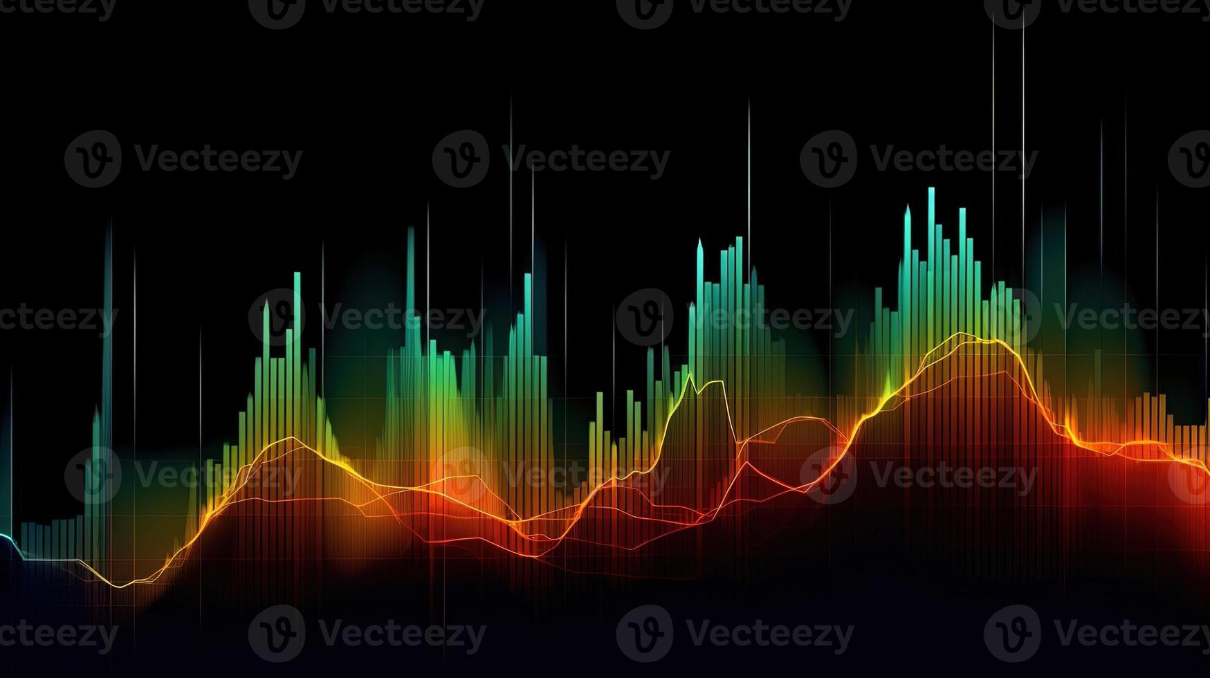 , stock market chart lines, financial graph on technology abstract background represent financial crisis, financial meltdown. Technology concept, trading market concept. photo