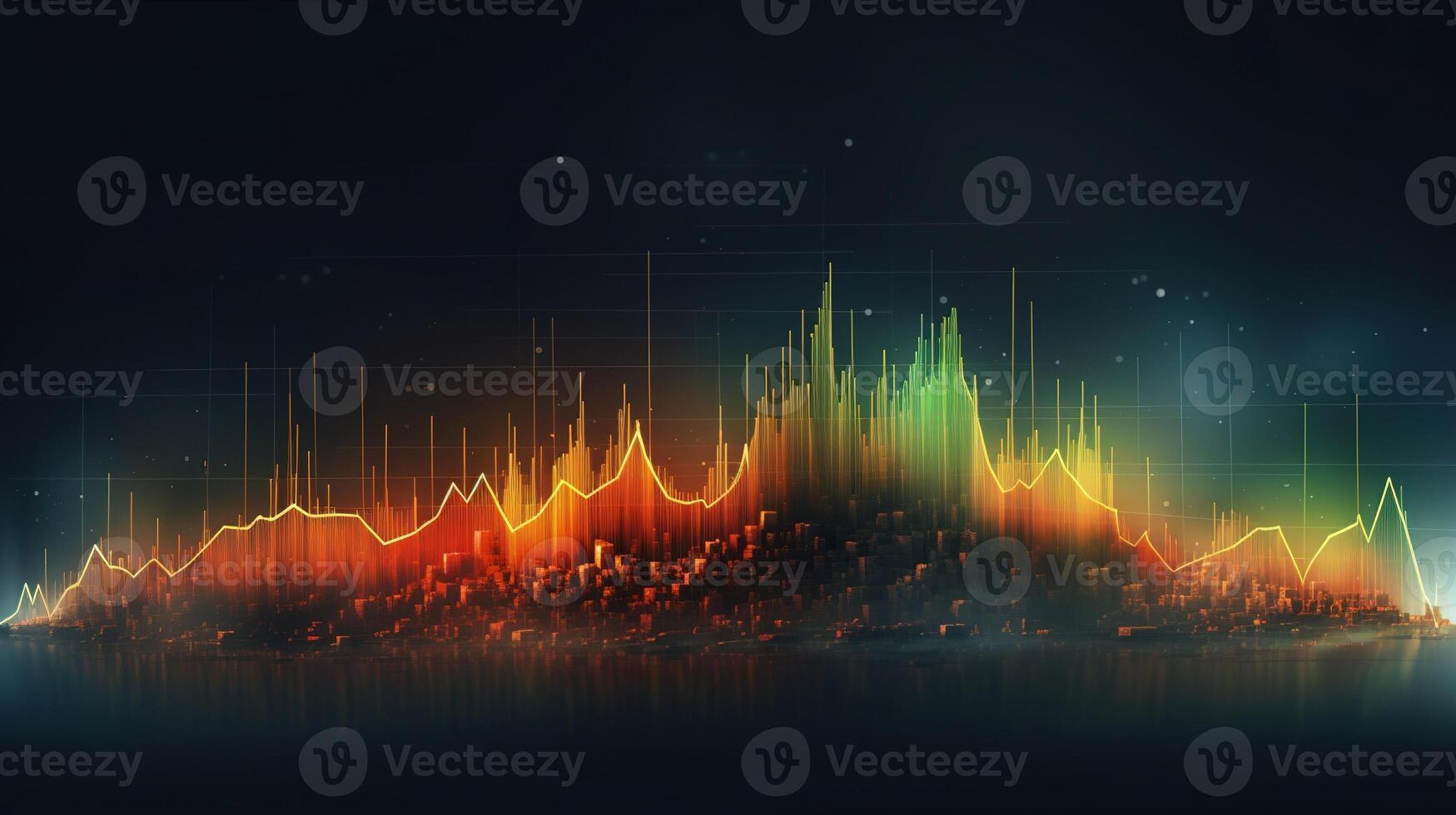 , stock market chart lines, financial graph on technology abstract background represent financial crisis, financial meltdown. Technology concept, trading market concept. photo