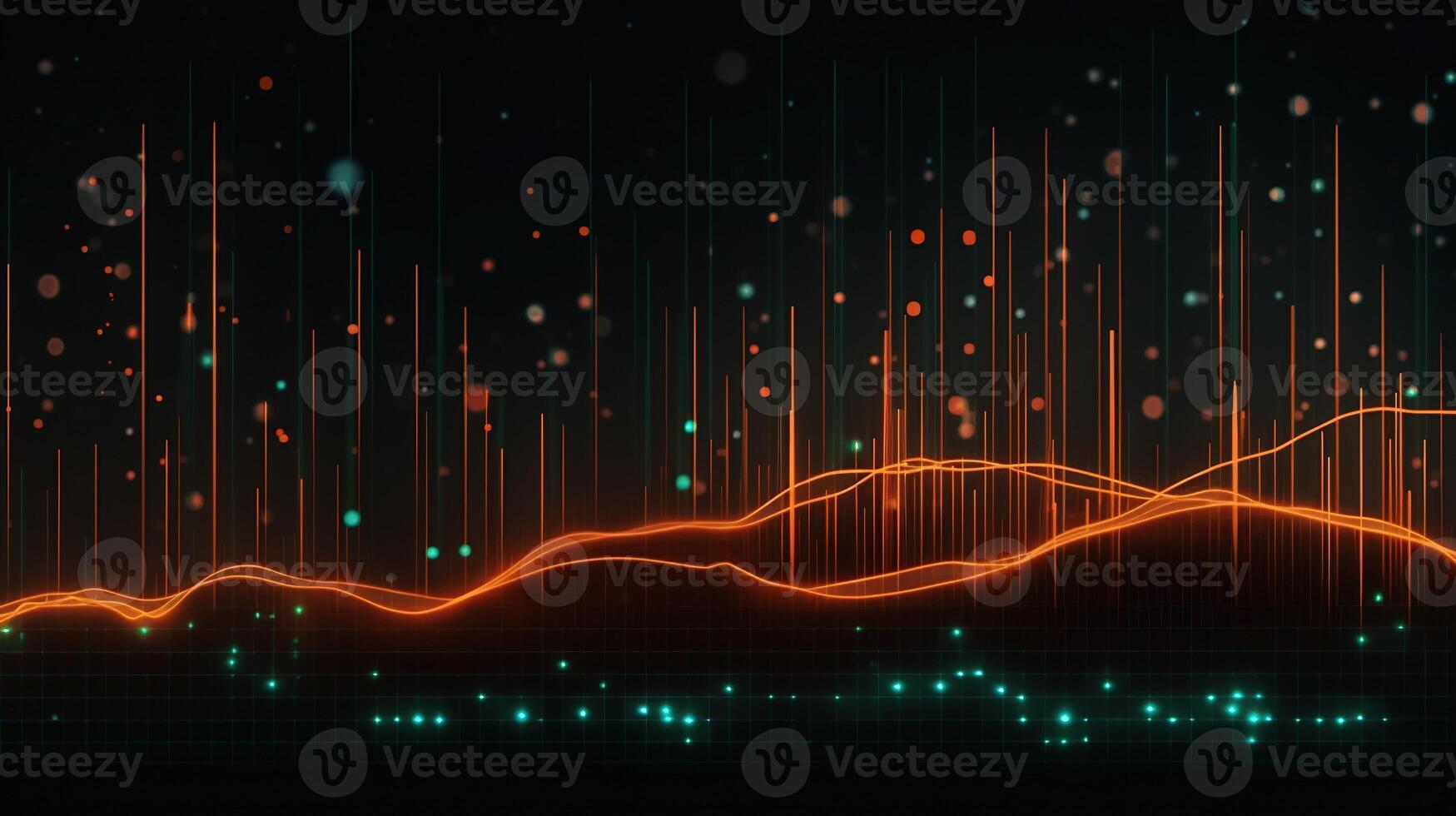 , stock market chart lines, financial graph on technology abstract background represent financial crisis, financial meltdown. Technology concept, trading market concept. photo