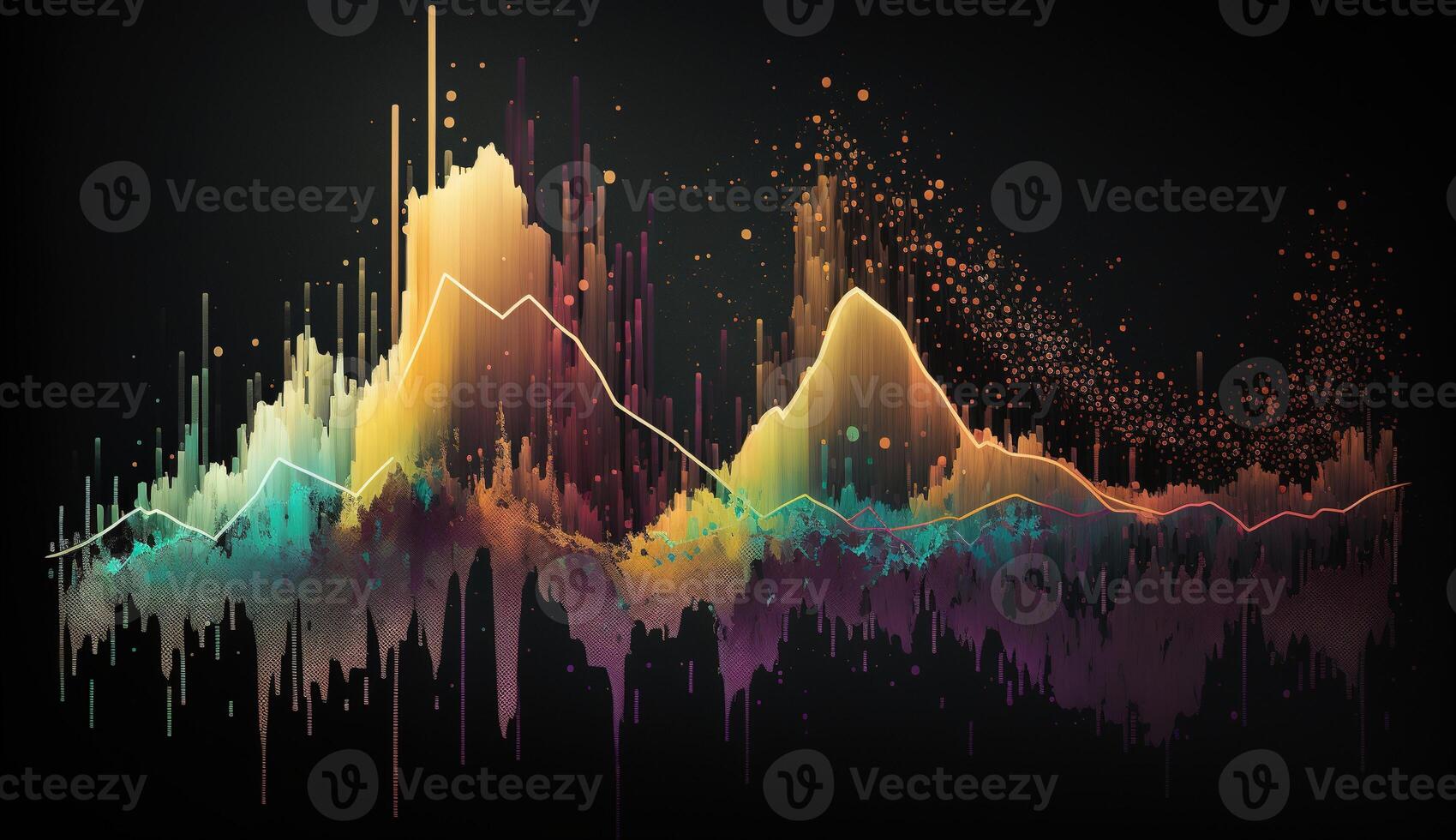 , stock market chart lines, financial graph on technology abstract background represent financial crisis, financial meltdown. Technology concept, trading market concept. photo