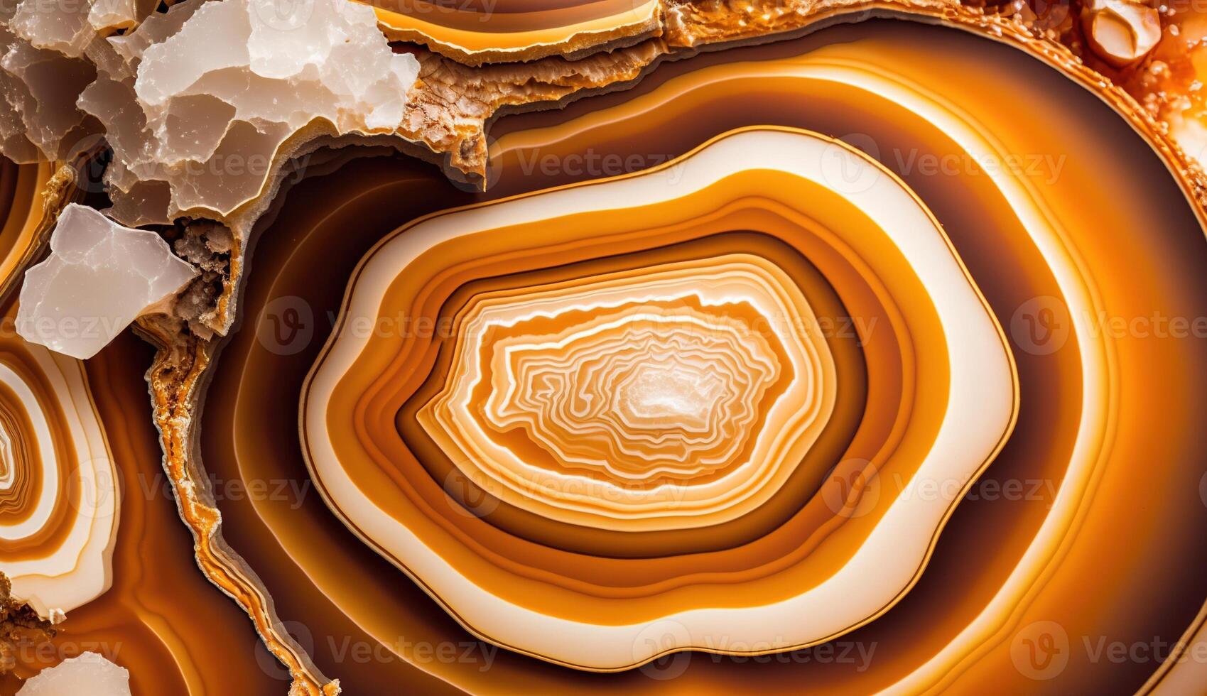, natural volcanic agate stones close-up light orange, apricot crush and golden texture. Wallpaper background, quartz marble, decorative rock pattern. photo