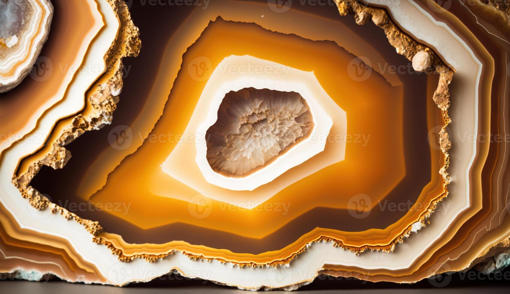 , natural volcanic agate stones close-up light orange, apricot crush and golden texture. Wallpaper background, quartz marble, decorative rock pattern. photo
