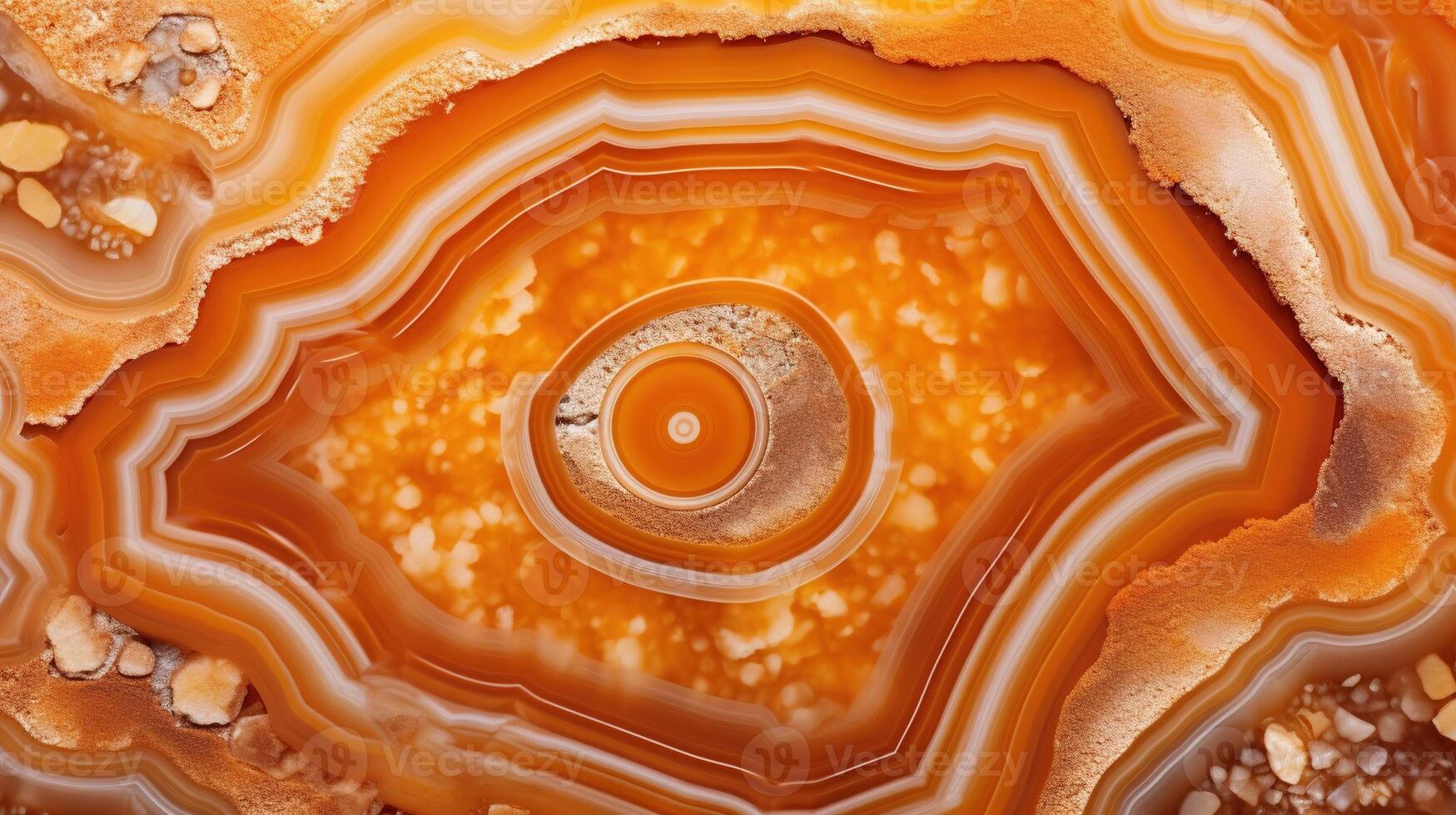 , natural volcanic agate stones close-up light orange, apricot crush and golden texture. Wallpaper background, quartz marble, decorative rock pattern. photo