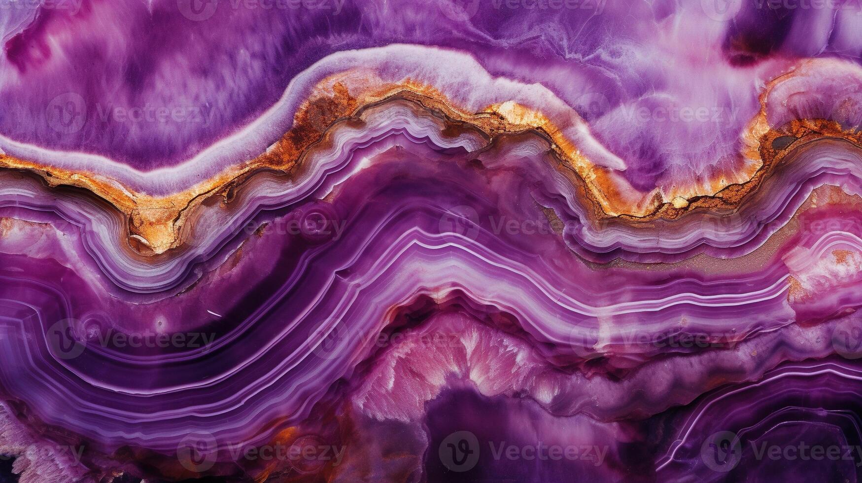 , natural volcanic agate stones close-up light digital lavender and golden texture. Wallpaper background, quartz marble, decorative rock pattern. photo