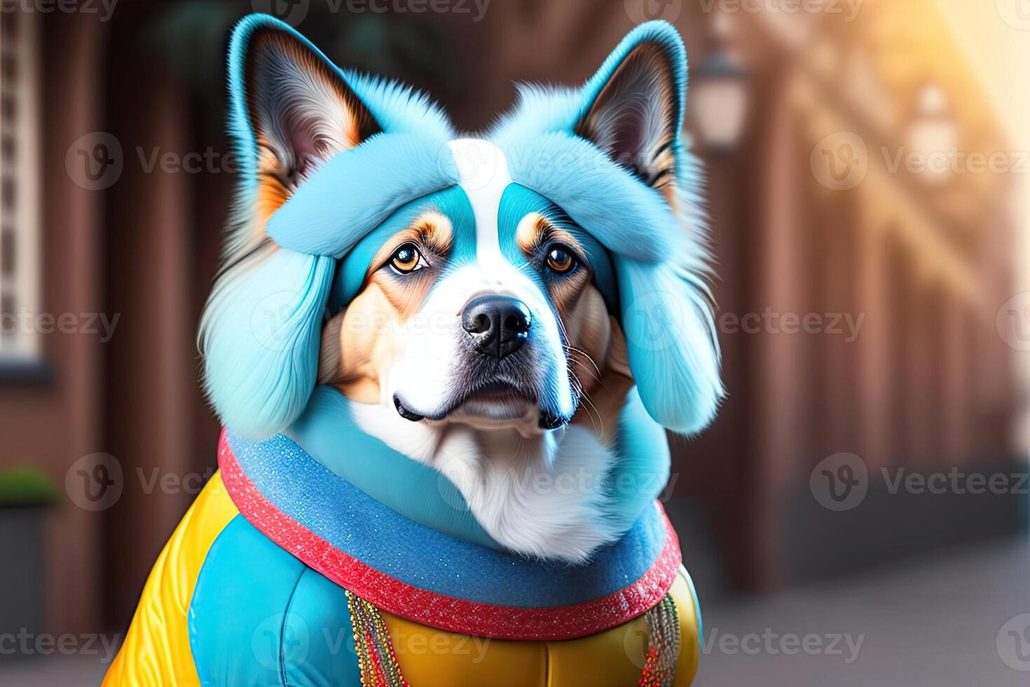 Funny Dog in Human Outfit photo
