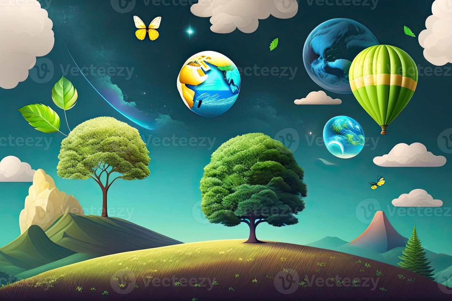 Earth Day Concept. Green Illustration photo