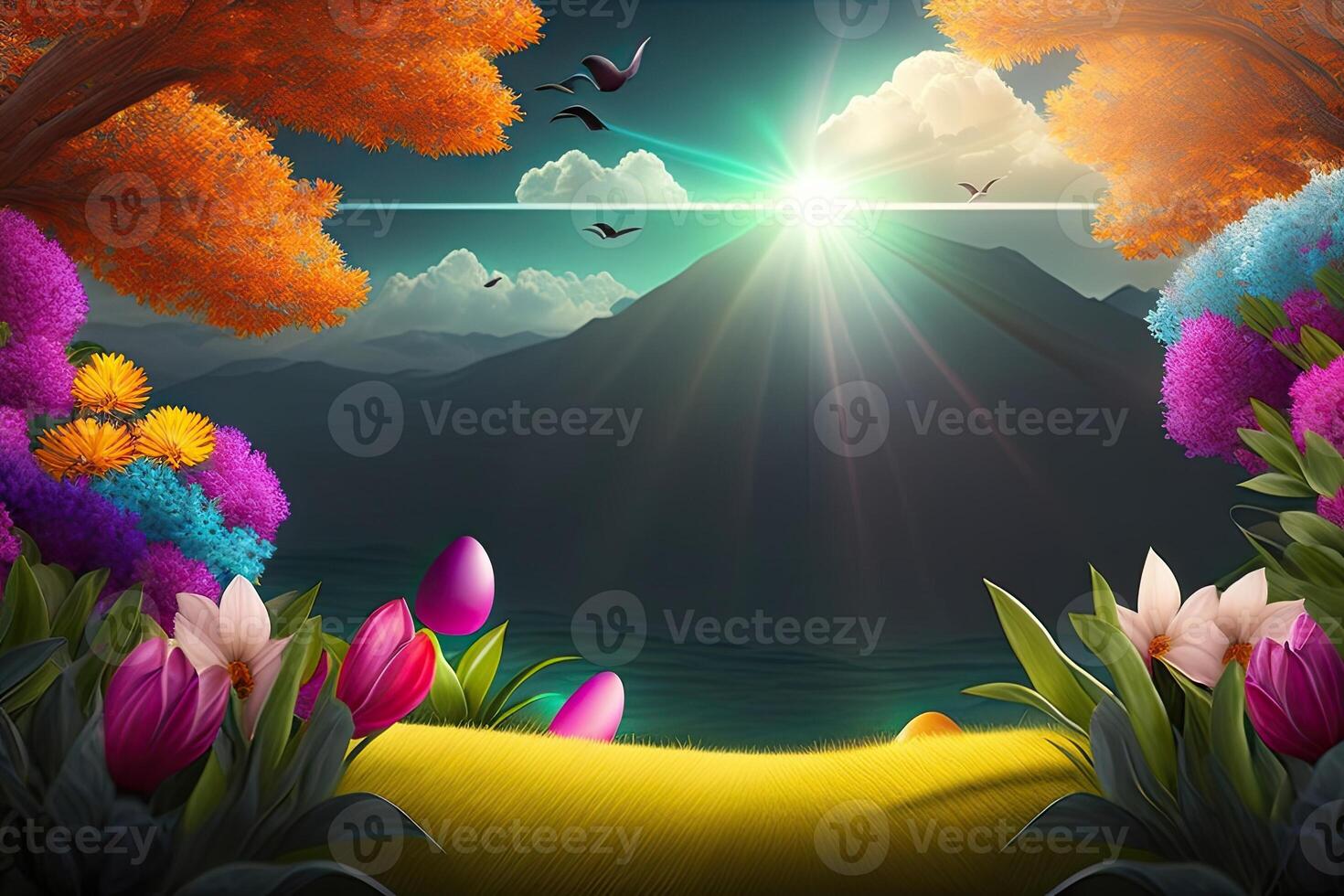 Easter Holiday Background Illustration. photo