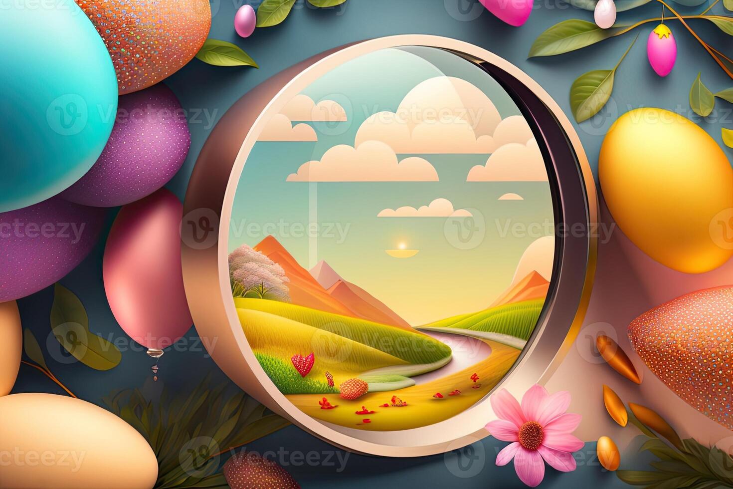 Easter Holiday Background Illustration. photo