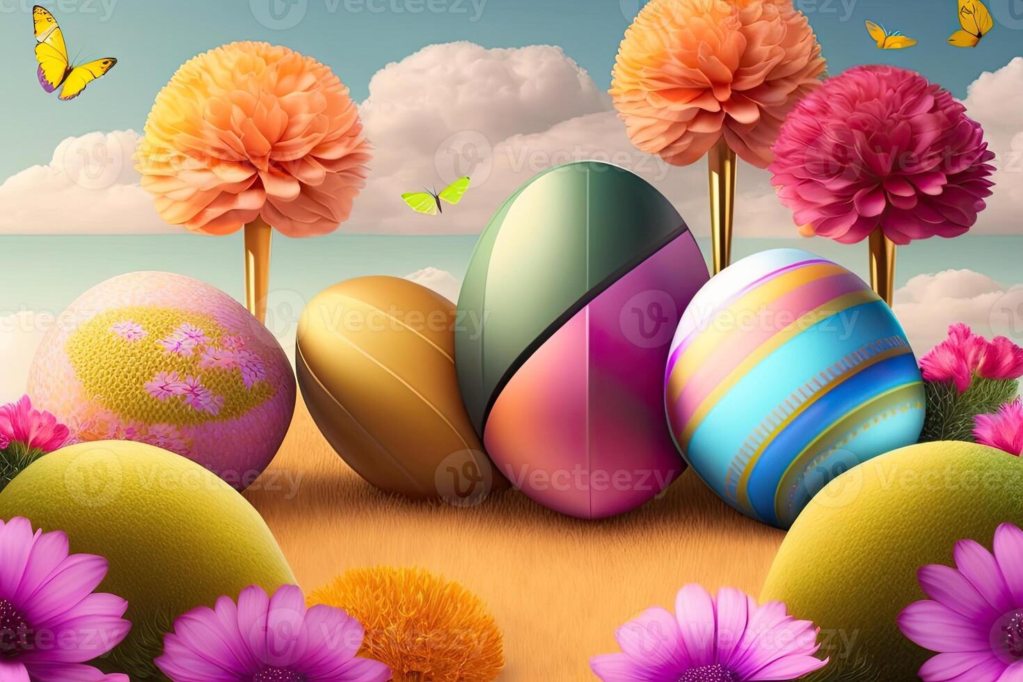 Easter Holiday Background Illustration. photo