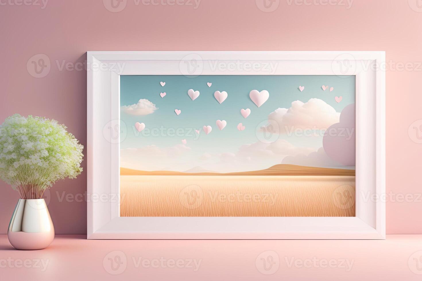 Horizontal White Frame Copy Space Generative AI 25519170 Stock Photo at