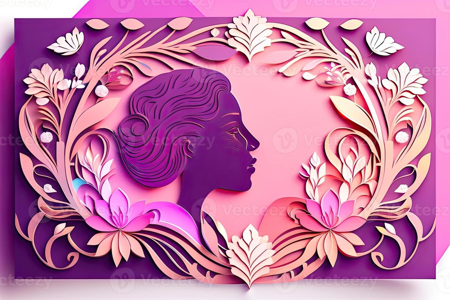 International Womens Day Poster Pink Background photo