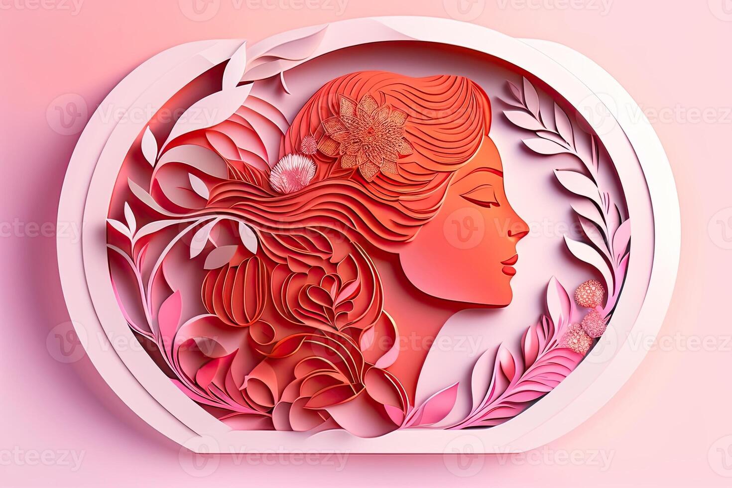 International Womens Day Poster Pink Background photo