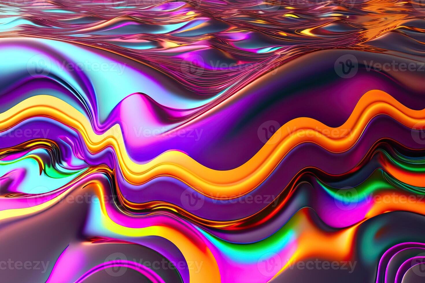 Purple Neon Liquid Metal Surface Background. photo