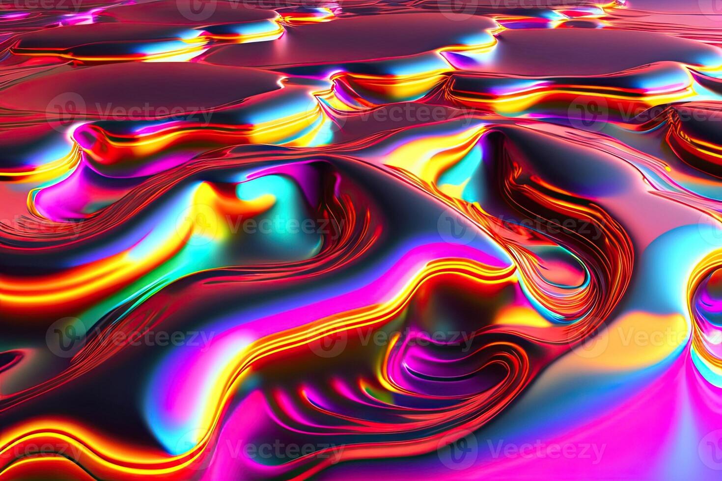 Purple Neon Liquid Metal Surface Background. photo