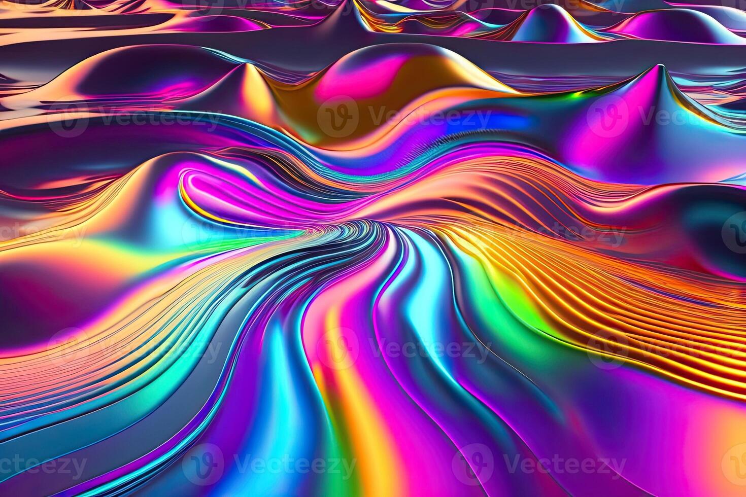 Purple Neon Liquid Metal Surface Background. photo