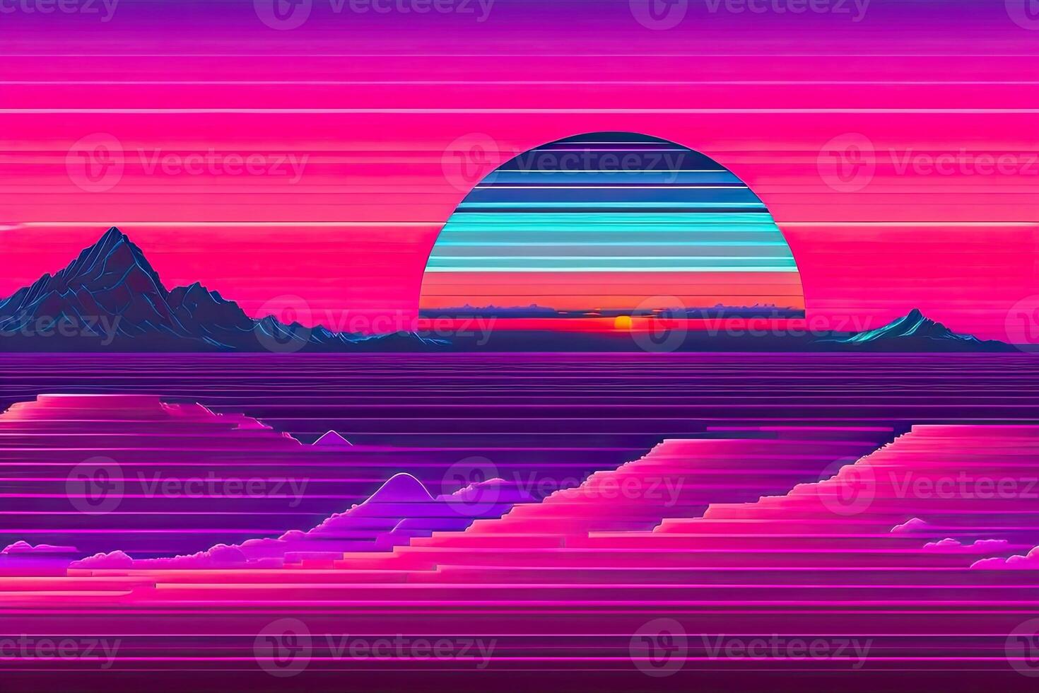 Purple Retrowave Abstract Background Design Generative AI 25519723 ...