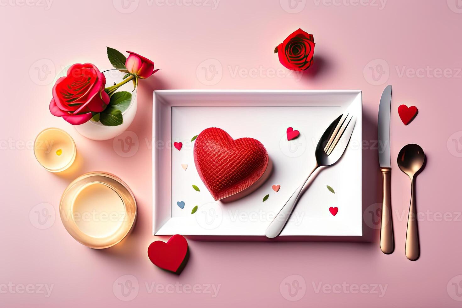 St Valentines Day Concept Top View Background photo