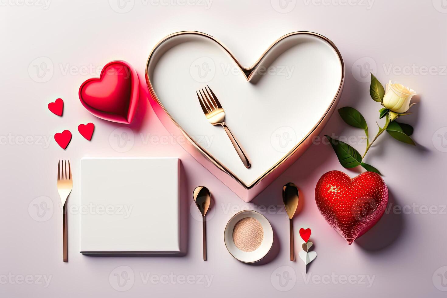St Valentines Day Concept Top View Background photo
