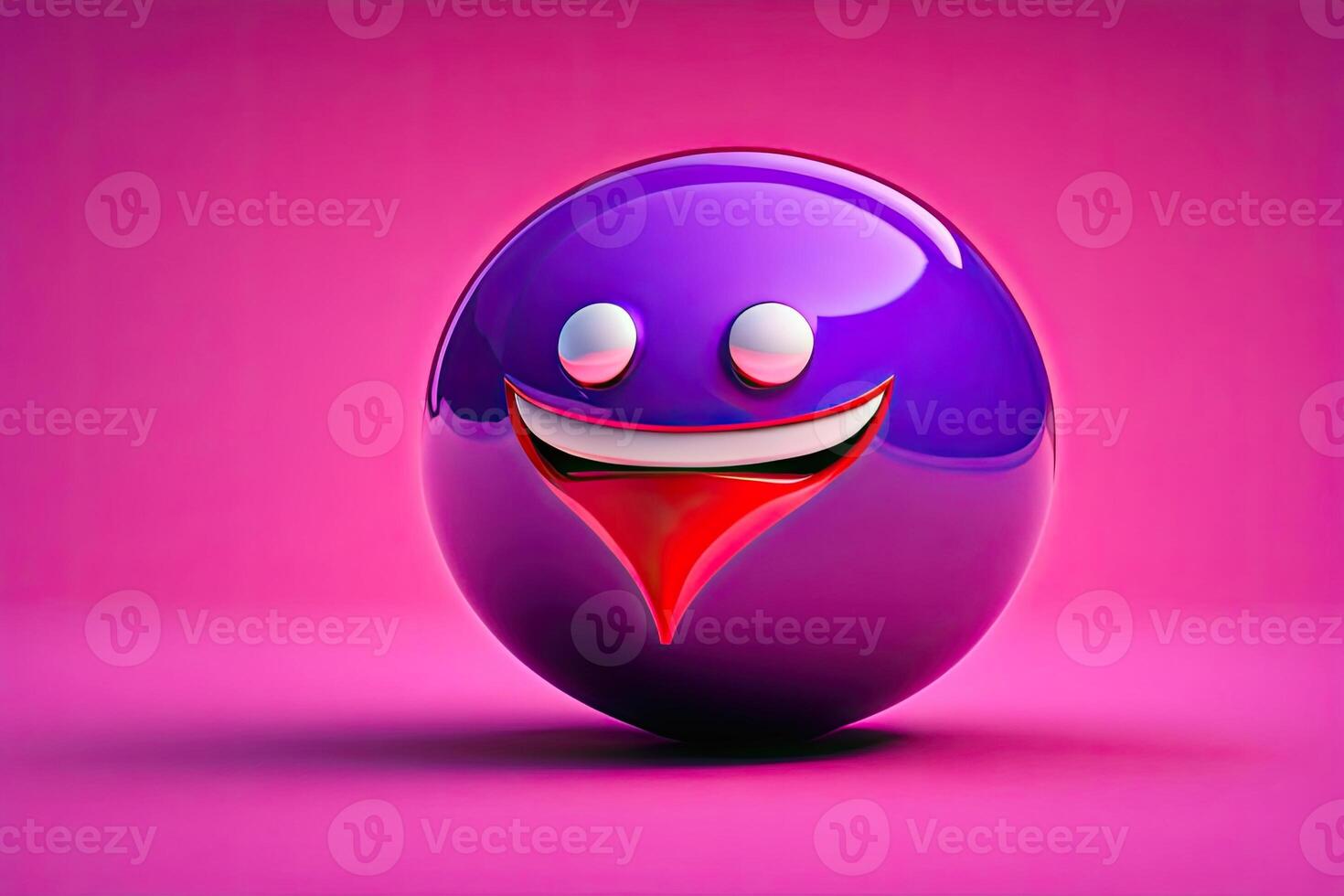 Red and Purple Balloon with Angry Face photo