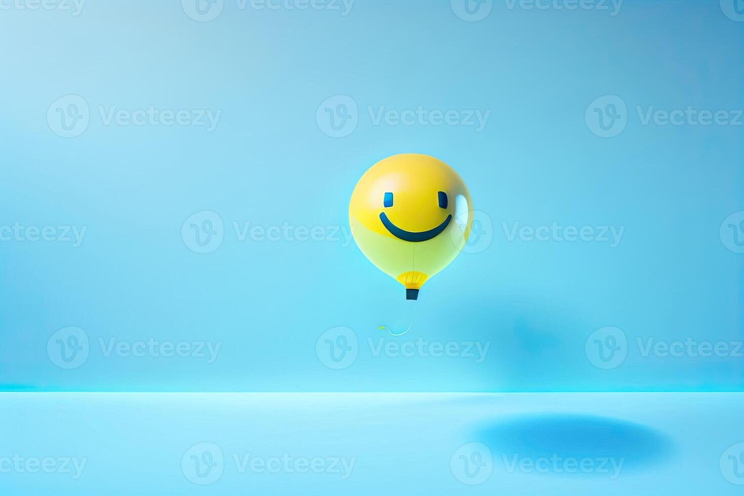 circulo globo con sonrisa contento cara generativo ai foto