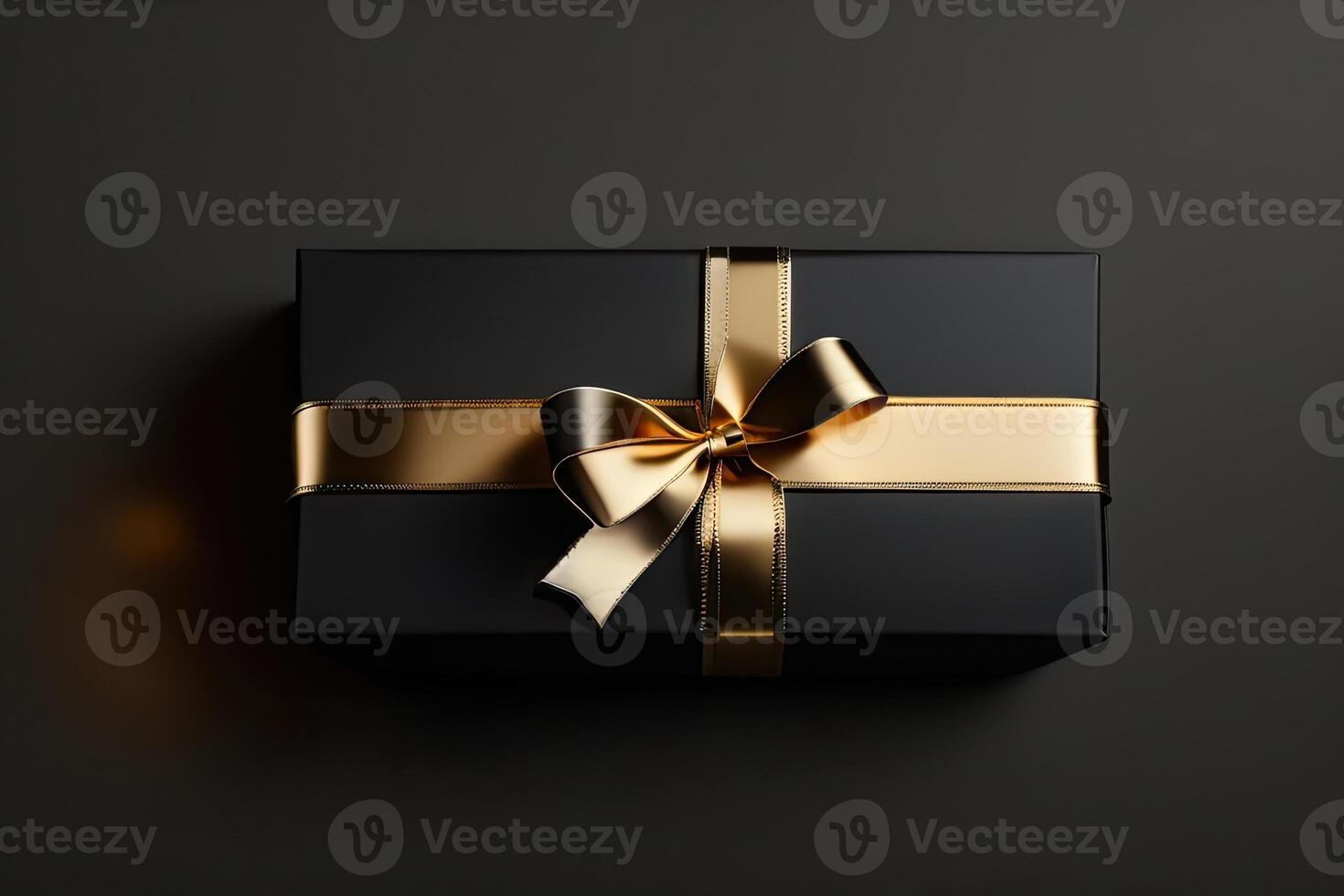 Top View of Gift Box in Black Packaging photo