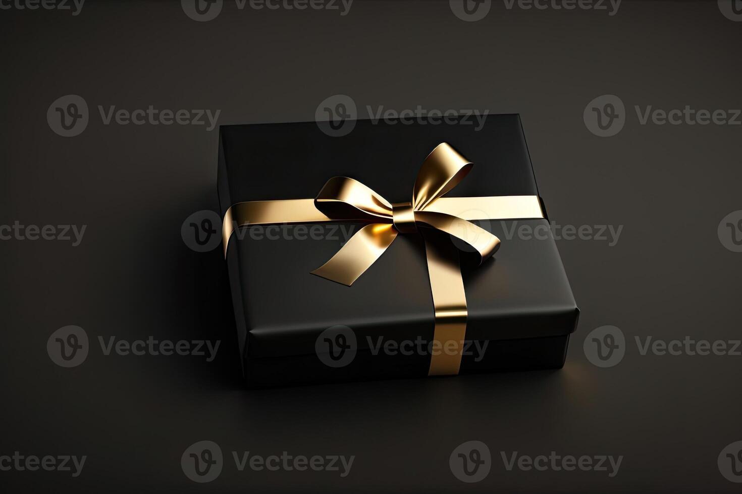 Top View of Gift Box in Black Packaging photo