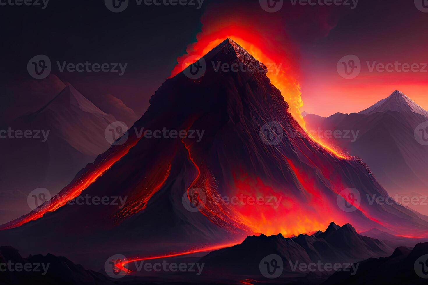 Volcano Eruption with Lava photo