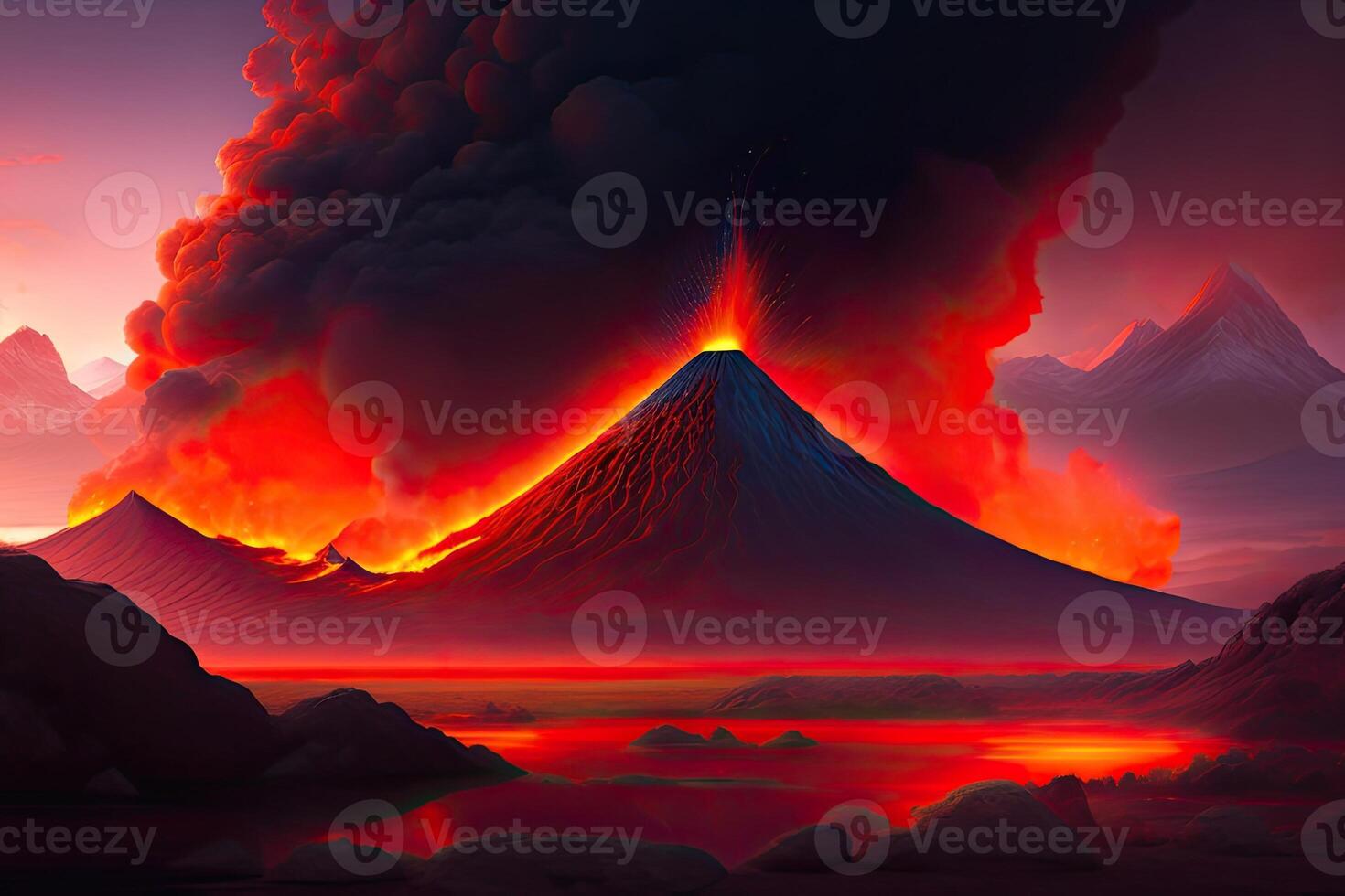 Volcano Eruption with Lava photo