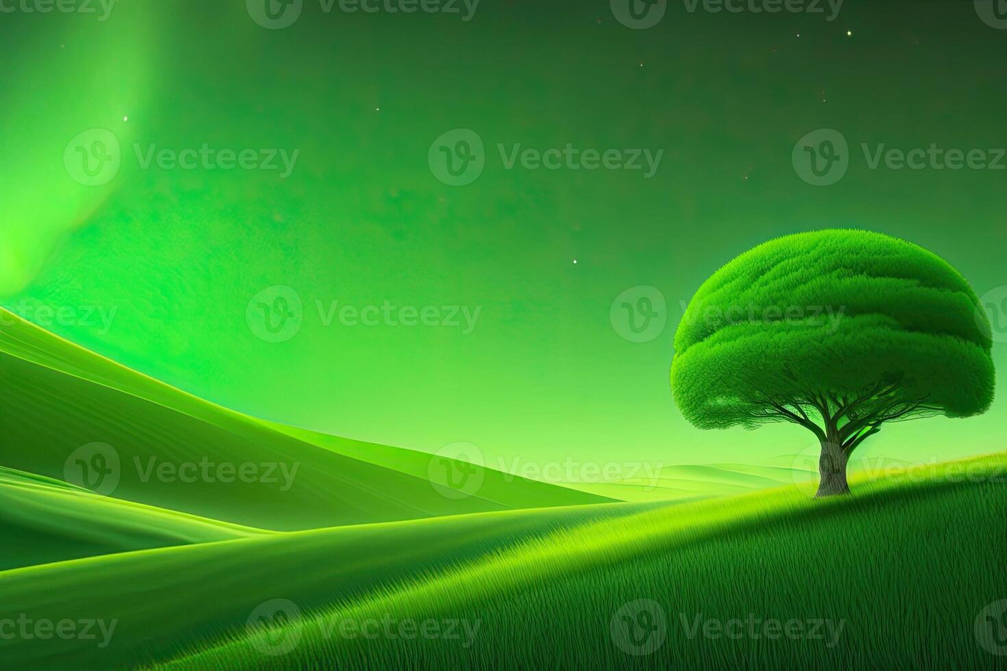 Green Colorful Nature Landscape Background with Copy Space. Art photo
