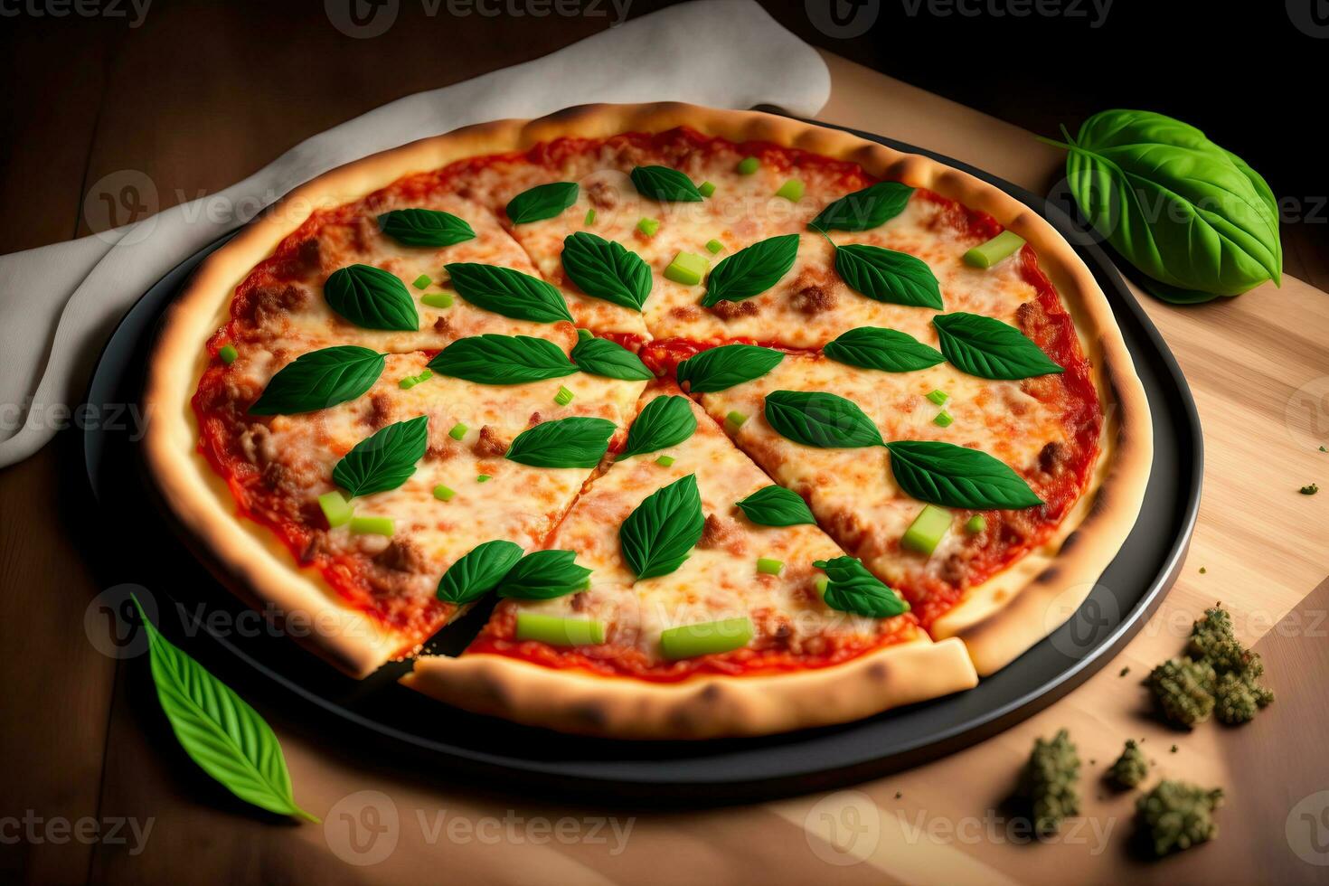 Cannabis Round Pizza with Cheese photo