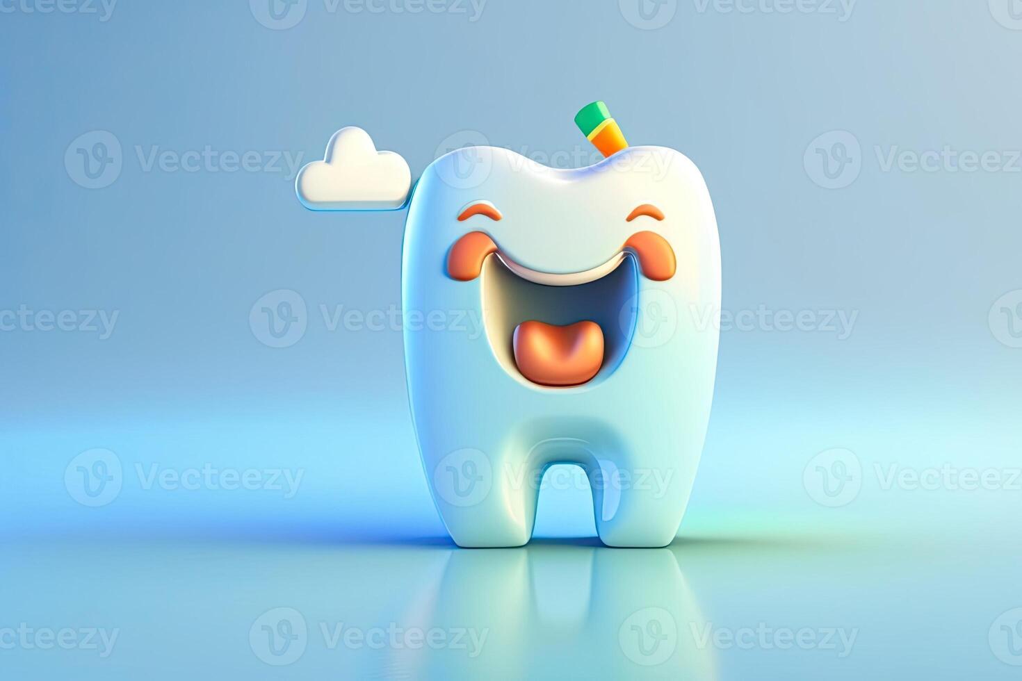 Happy White Tooth Generative AI photo