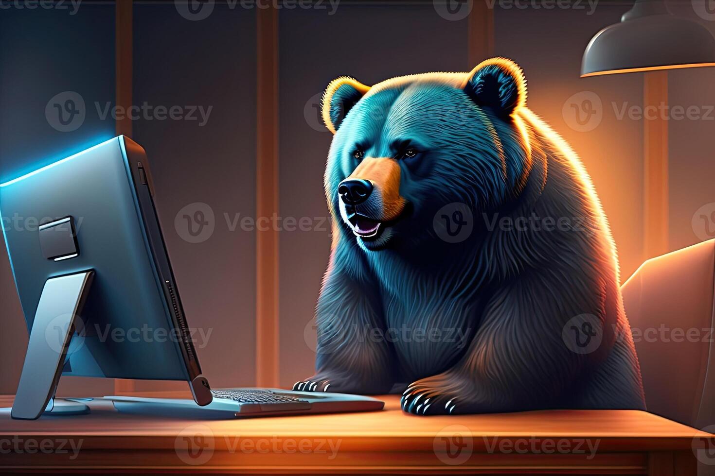 Bear Stocks Trading Economy and Finance Illustration photo