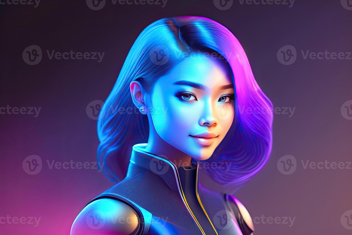 Humanoid Cyber Girl with Artificial Intelligence photo