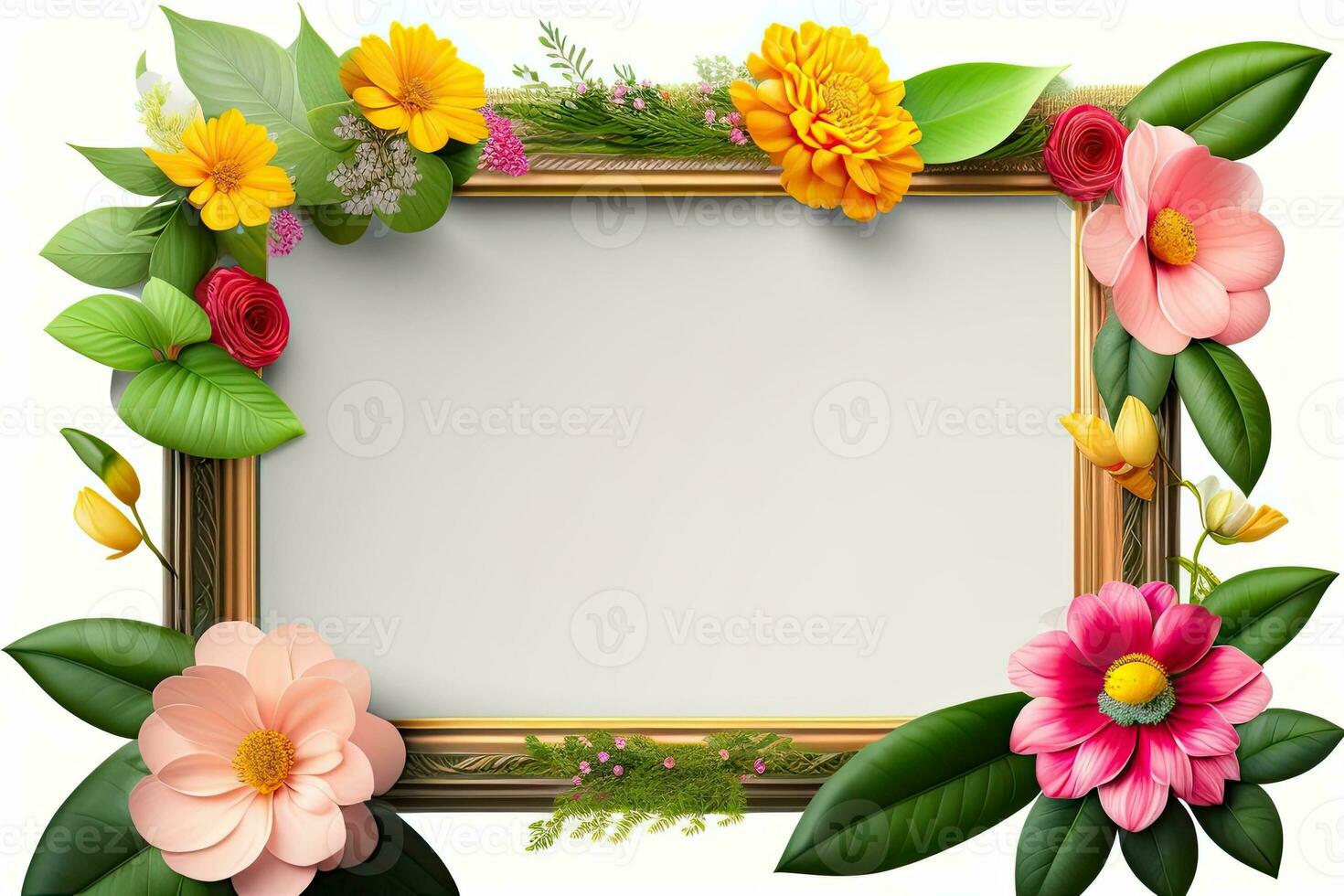 frontera imagen marco floral ornamento Copiar espacio generativo ai foto