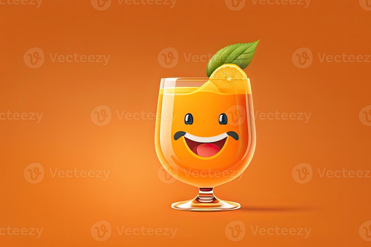 Cheerfull Orange Juice Glass Generative AI photo