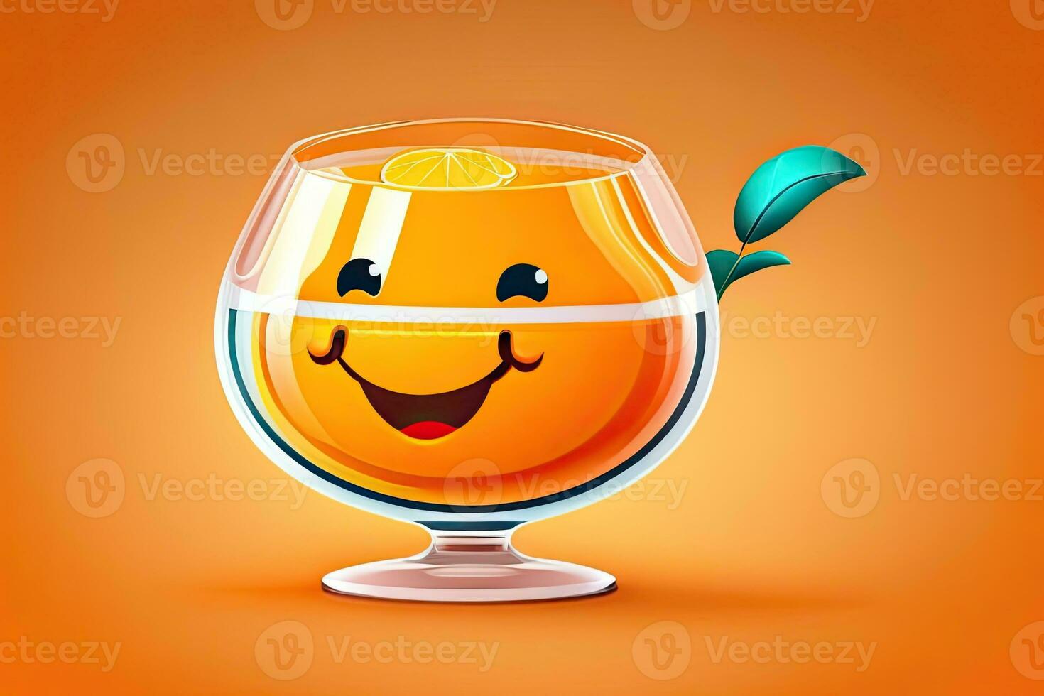 Cheerfull Orange Juice Glass Generative AI photo