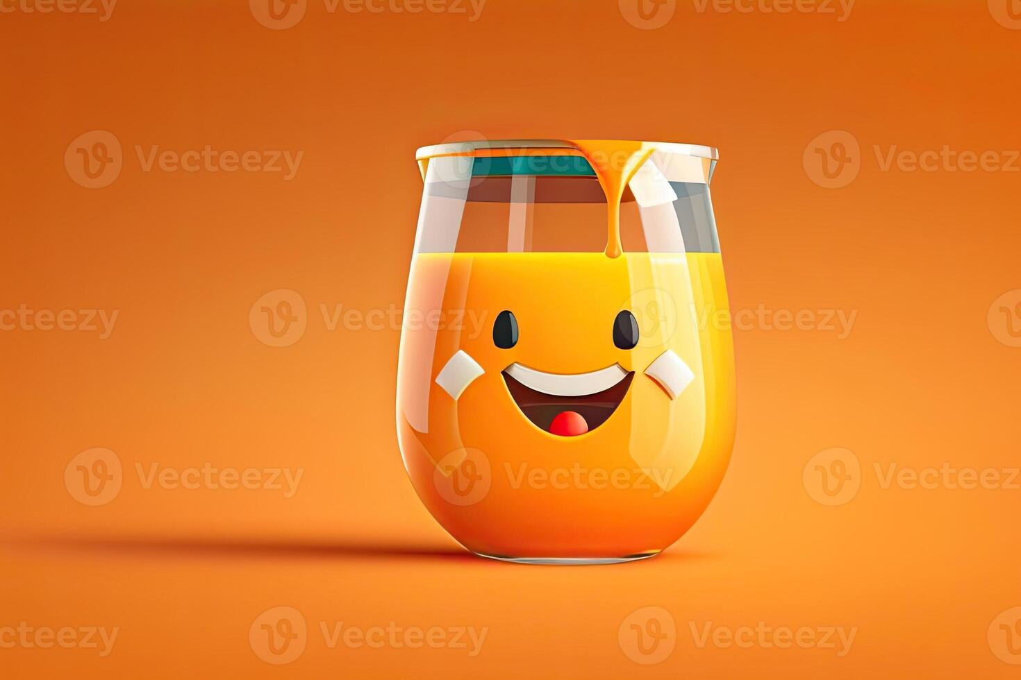 Cheerfull Orange Juice Glass Generative AI photo