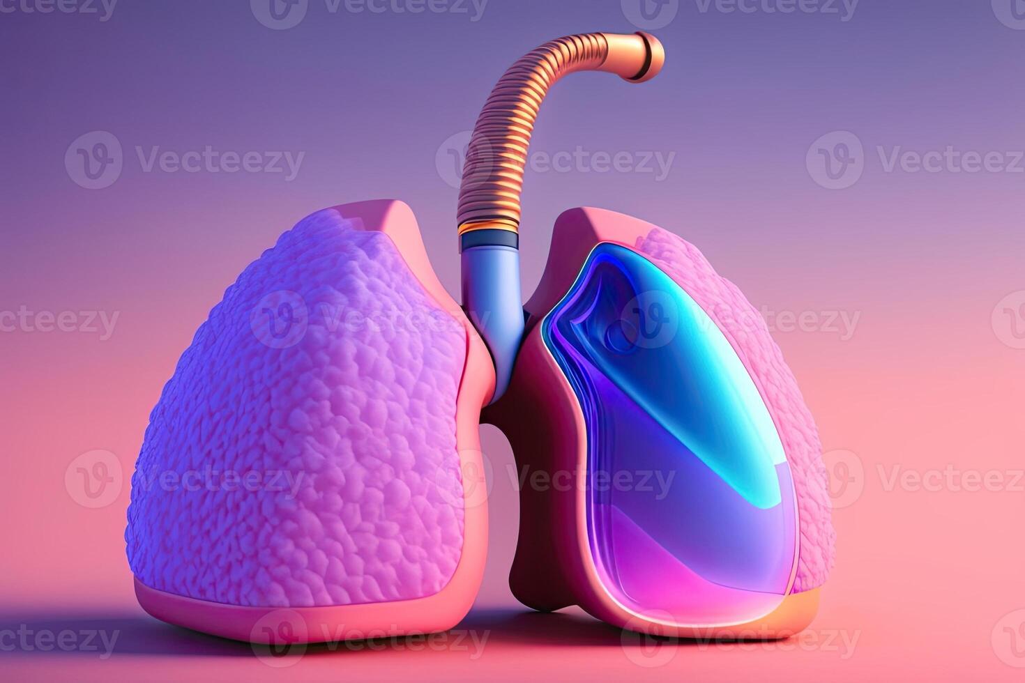 Human Lung Illustration Generative AI photo