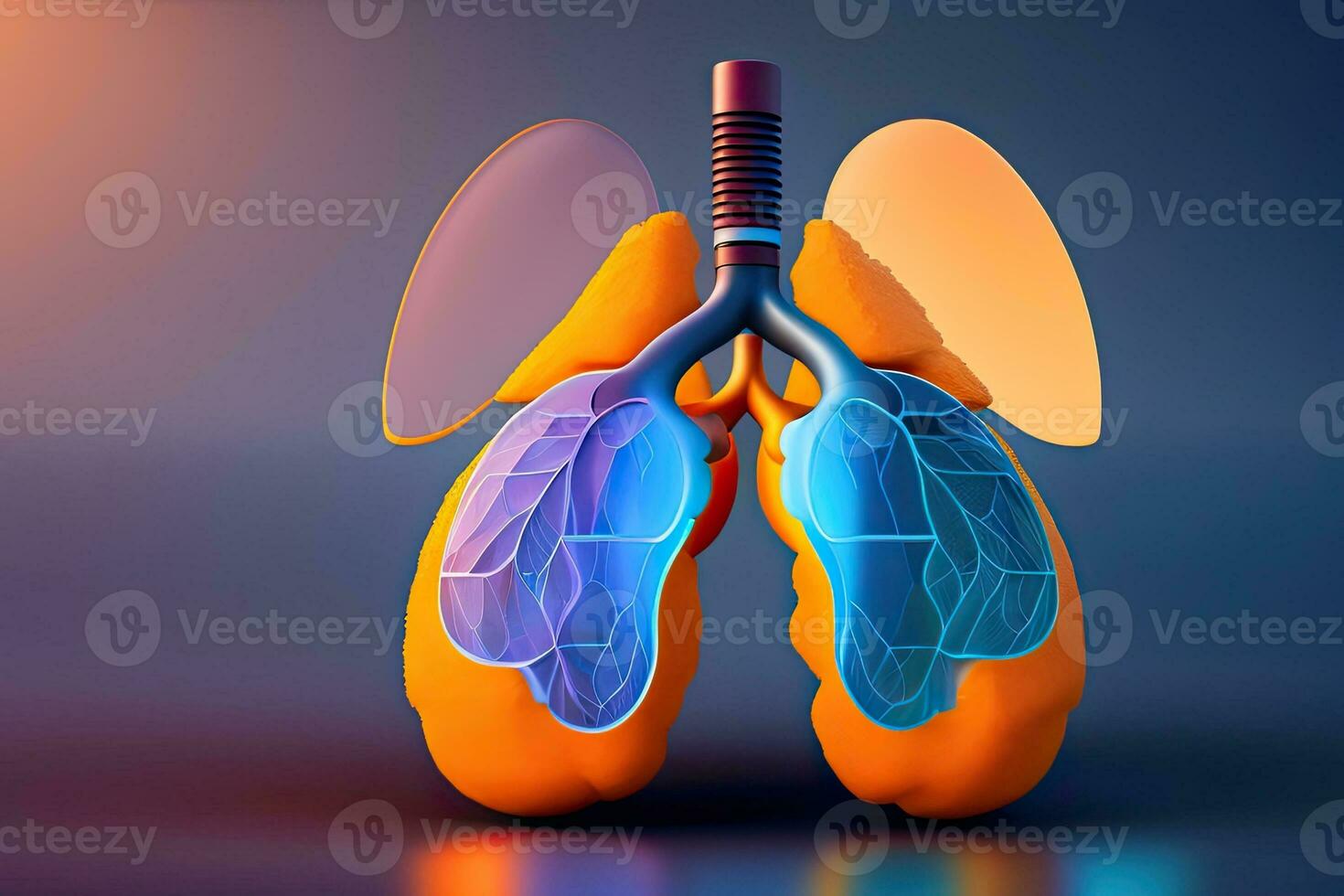 Human Lung Illustration Generative AI photo