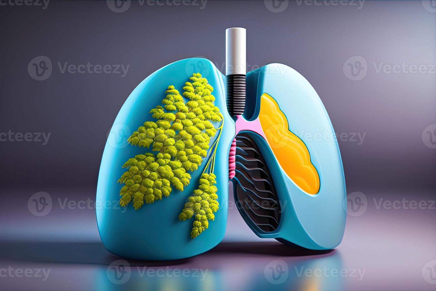 Human Lung Illustration Generative AI photo